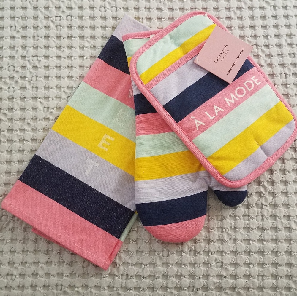 Kate Spade 3 Piece Kitchen Set Ice Cream Stripe